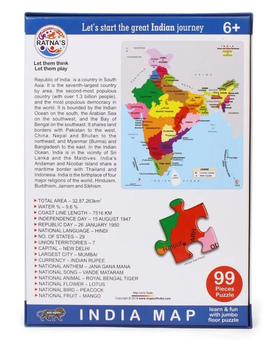 Buy Ratna S India Map Jigsaw Puzzle Pieces Online From My Hello Gift