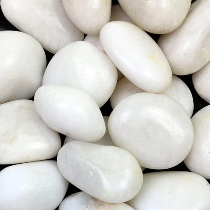 Premium White Polished Pebble Stones Home Decor