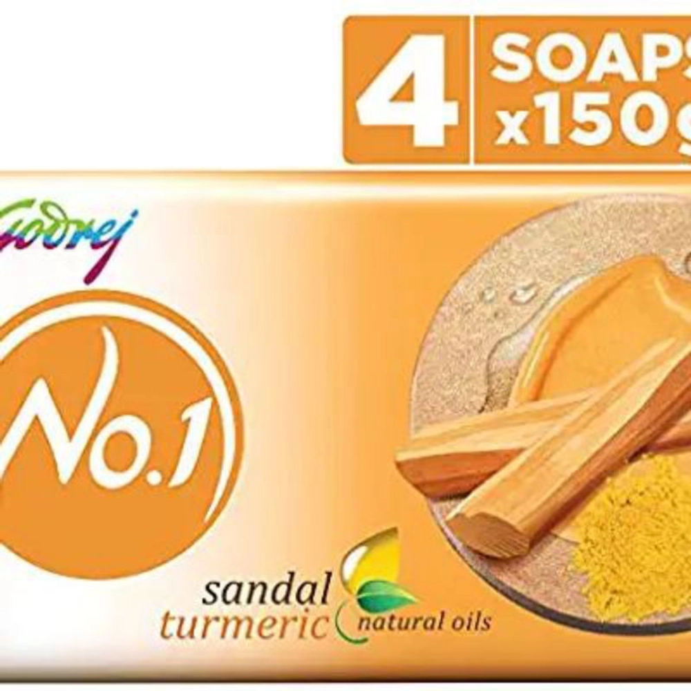 Satın alın Godrej No. 1 Bathing Soap Sandal & Turmeric – Grade 1 Soap &  Long-lasting Fragrance, Combo Pack of 4 (150g each) | Joom