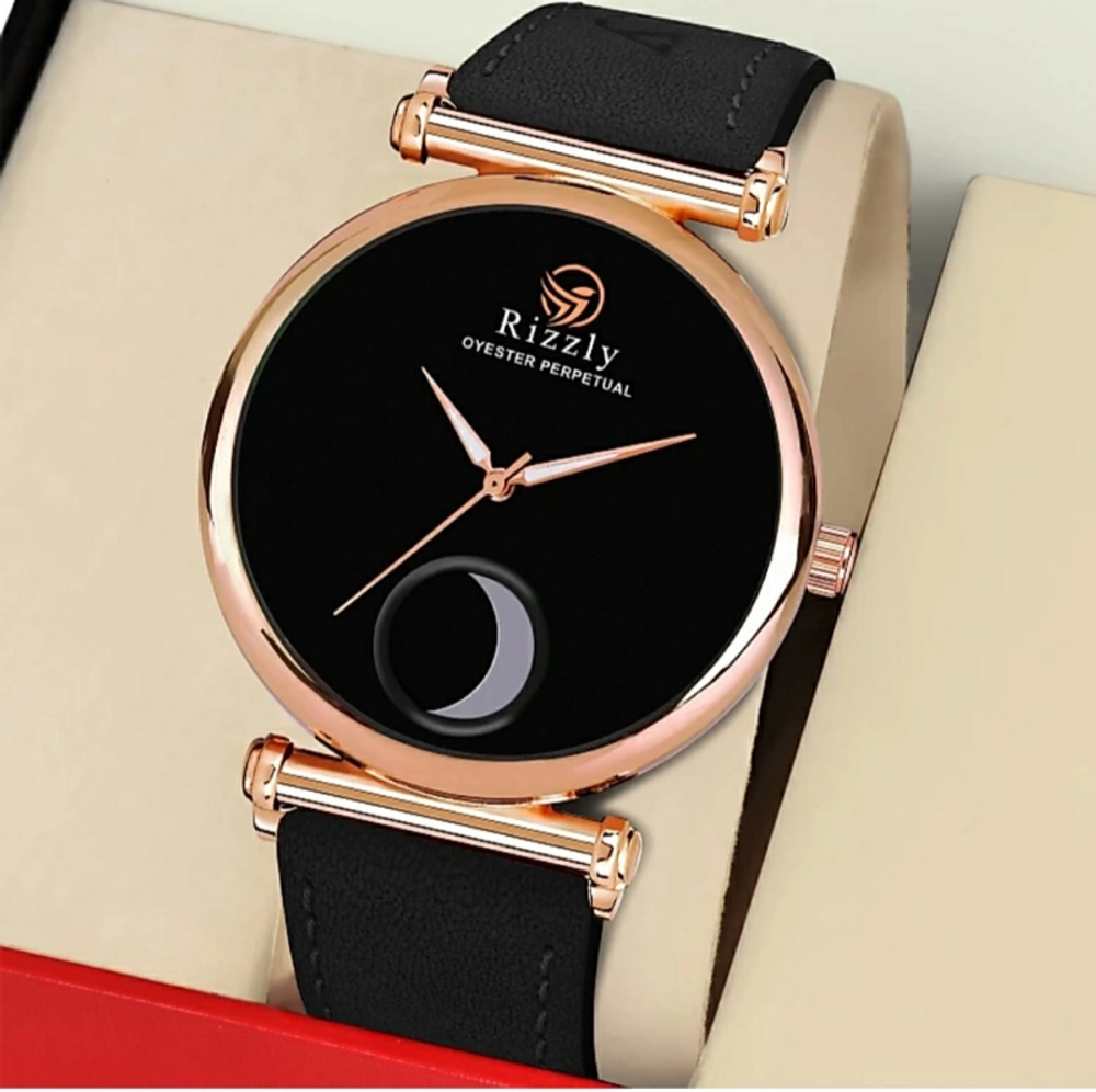 Septem Women Black Dial & Black Leather Straps Analogue Watch - Price  History