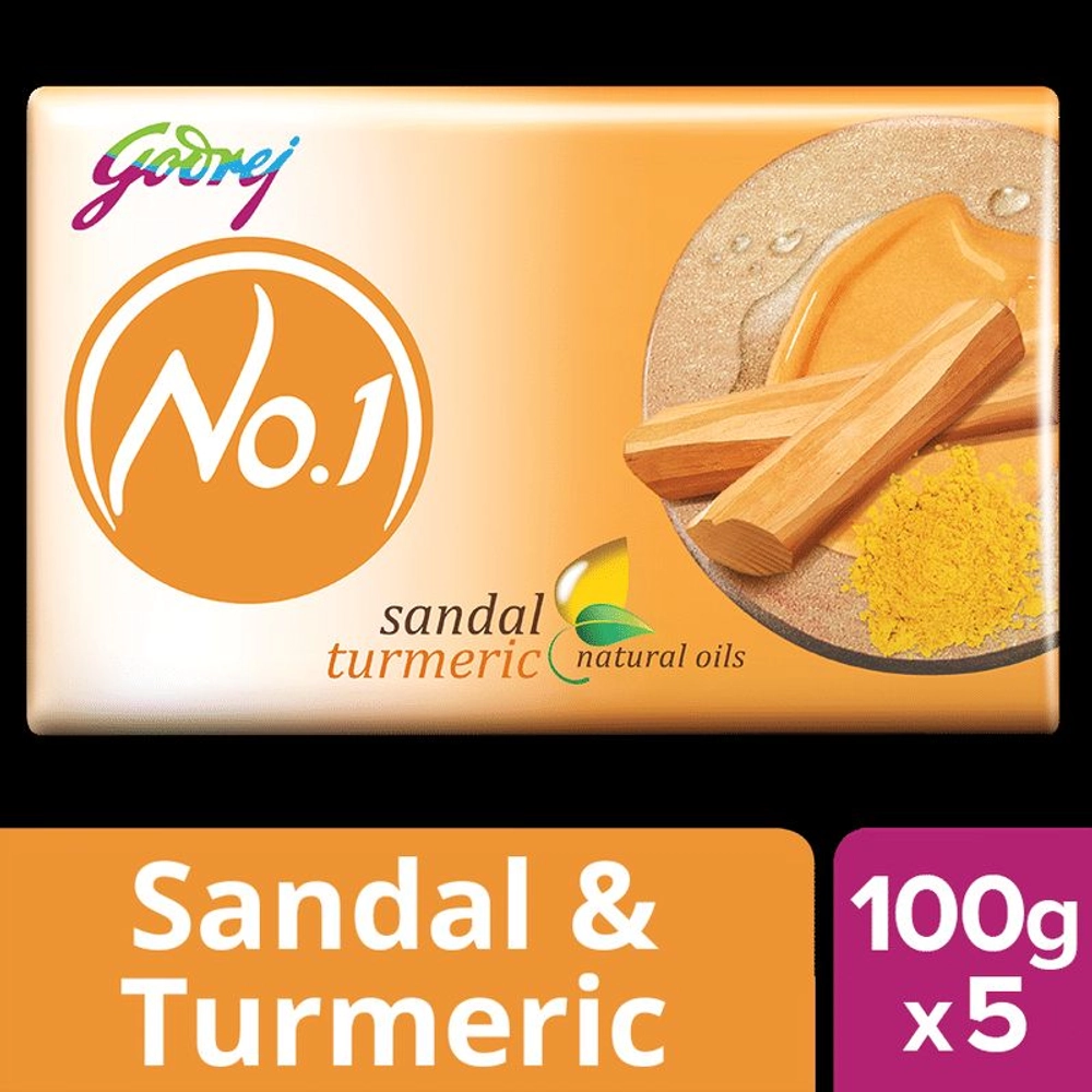 Godrej No.1 Sandal and Turmeric Soap - 100 Gram pack of 3 for beautiful  skin | eBay