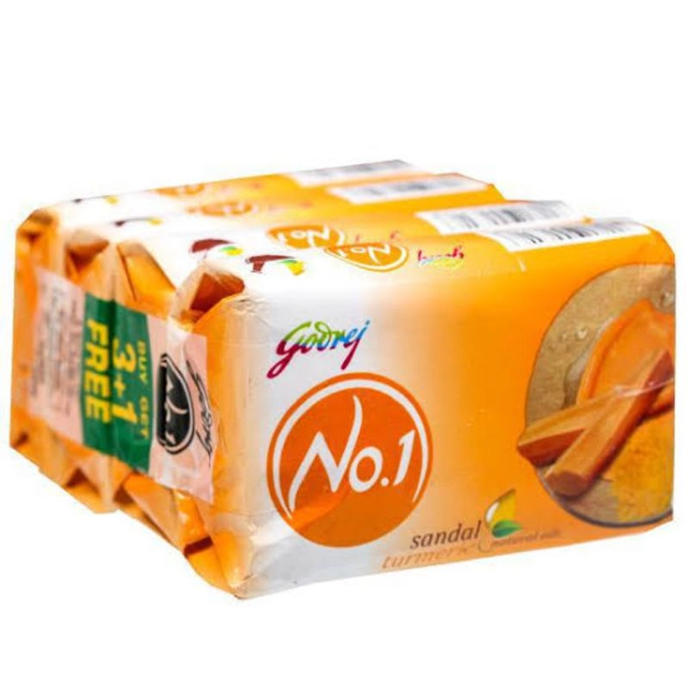 Godrej No.1 Sandal & Turmeric Soap 100 g (Pack of 4) | Godrej