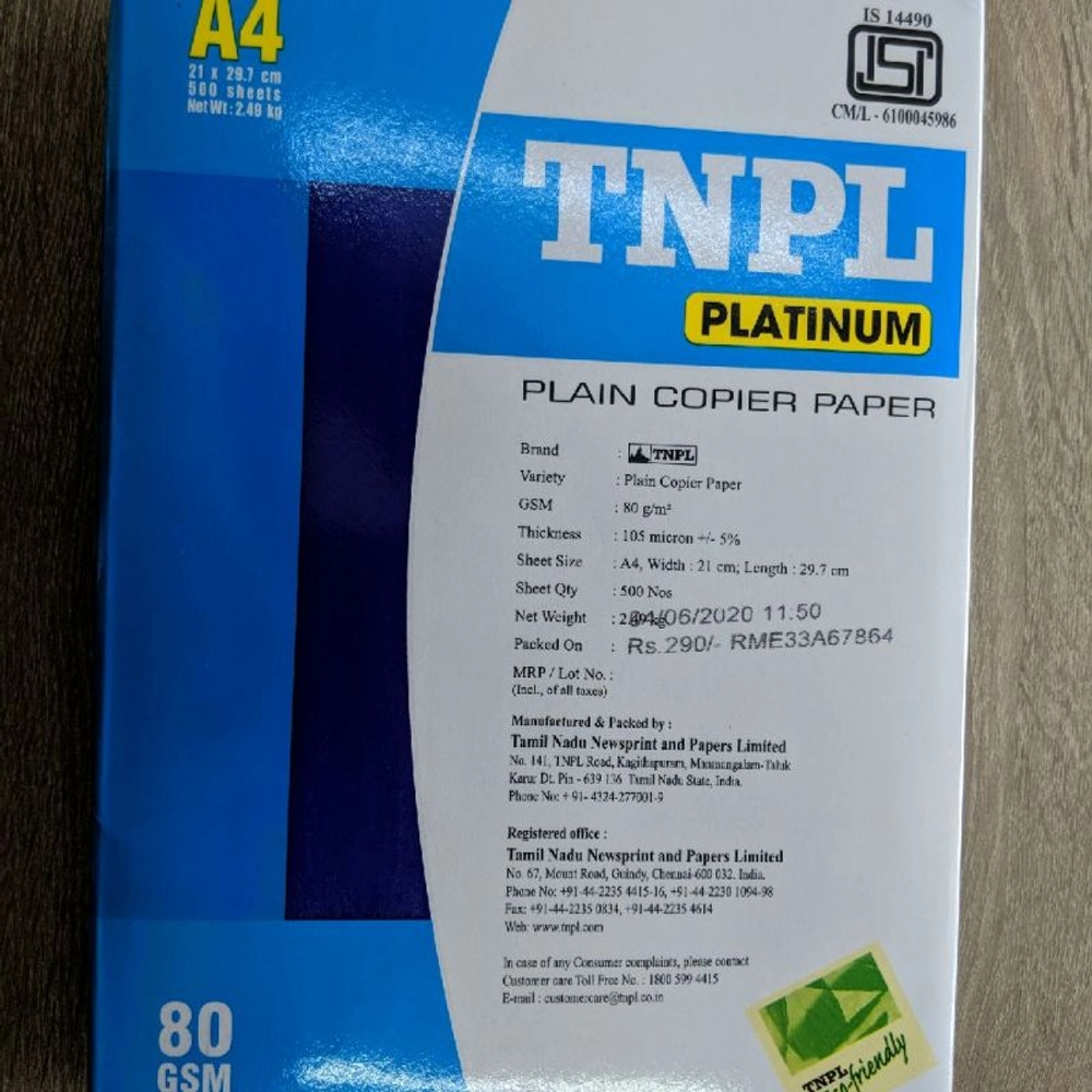 Tnpl a4 deals paper price