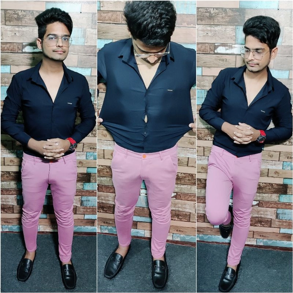 Buy Men's Crapepoly Pink Shirt Online | SNITCH