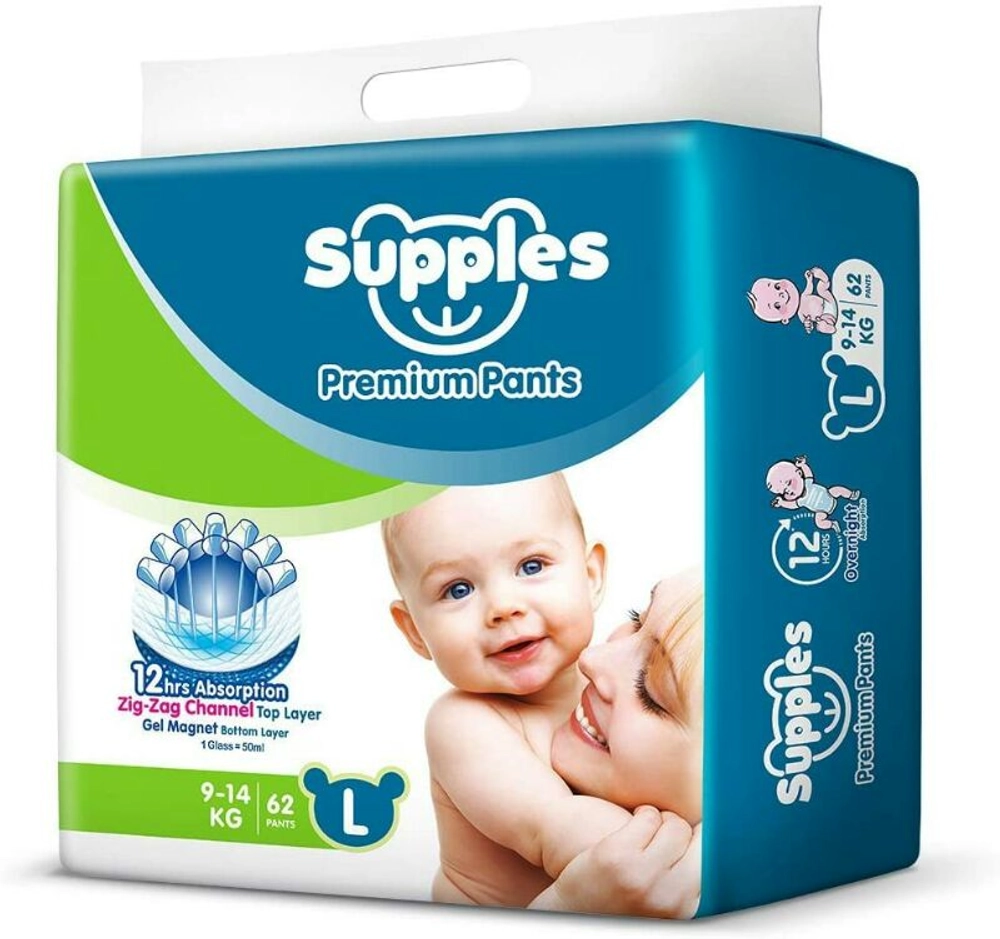 Supples Baby Pants Diapers Unboxing, Large, 62 Count | Best Baby Diapers in  Market | Premium Diaper - YouTube
