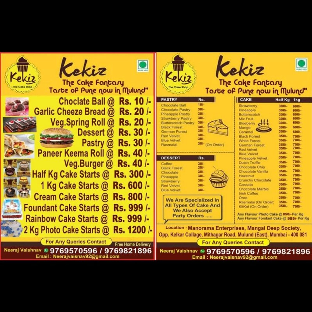 Find list of Kekiz The Cake Shop in Chinchwad, Pune - Justdial