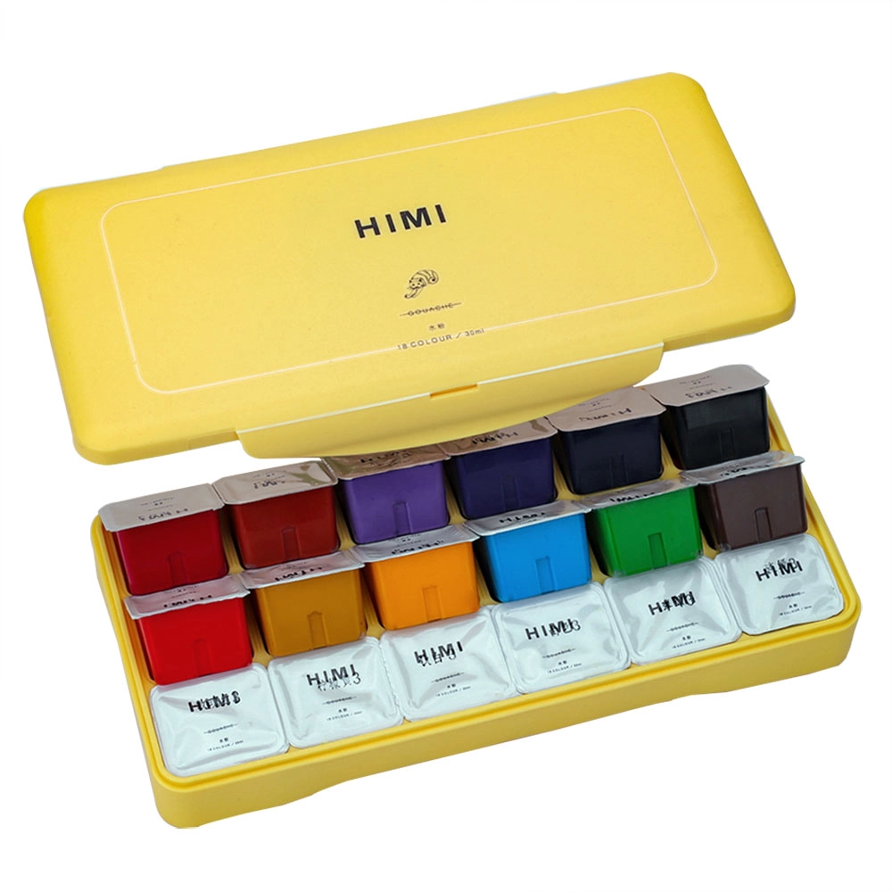 THOOVI HIMI Gouache Paint Set, 56 Colours, 30 ml Jelly cups, with Palette,  Non Toxic Paint for Paper, Canvas and Professionals, Multicolour