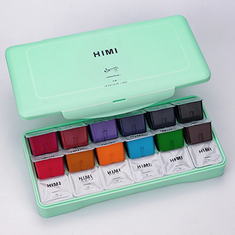 HIMI Gouache Paints Set, 18 Colors, 30ml, 18 US fl oz, Non Toxic Paint –  AOOKMIYA