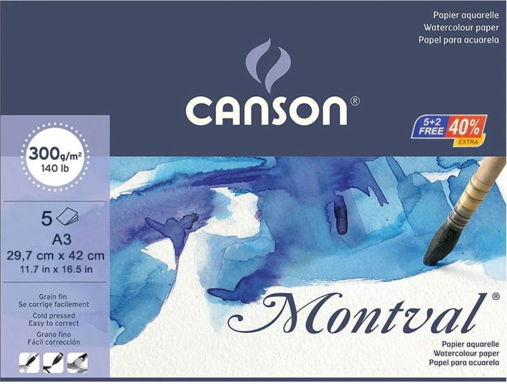 Buy original Canson - Montval - Watercolour Paper packs - 300 GSM