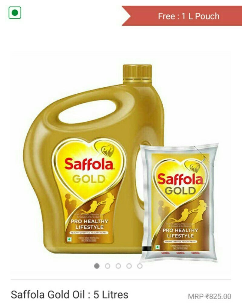 Buy Saffola Gold - Refined Cooking Oil, Blend Of Rice Bran & Sunflower Oil,  Helps Keeps Heart Healthy Online at Best Price of Rs 435 - bigbasket