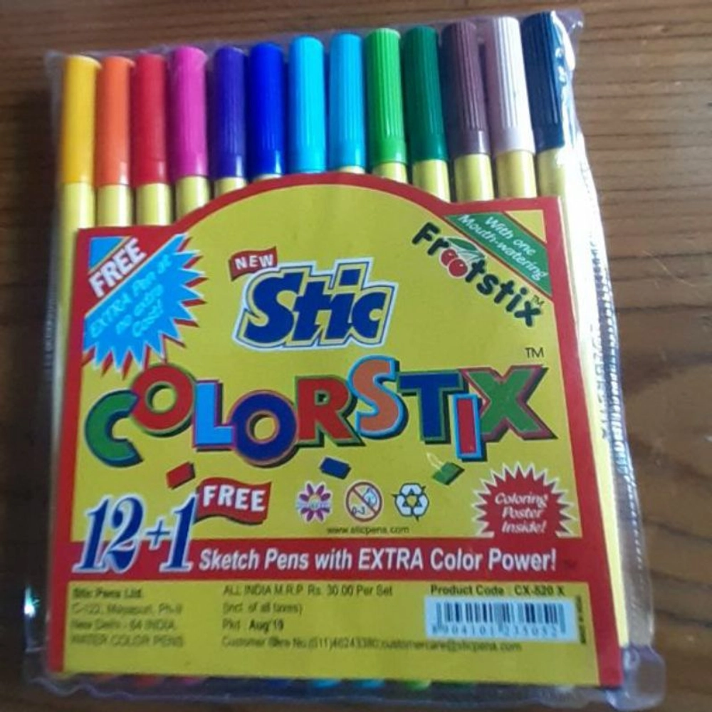 Stic Colorstix Sketch Pens Pack of 12 Multicolour Online in India