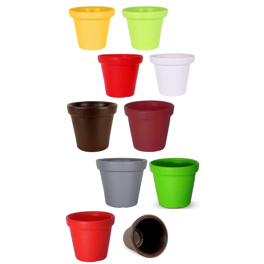 Buy Evergreeness India Flower Pot Virgin Plastic Gamla/Planter/Pot, 12 ...