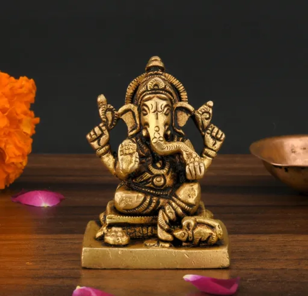 Vastu-Enhancing Ganesha with Mushak Vahan Statue