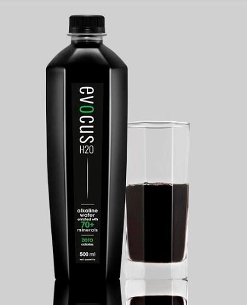 Evocus Black Alkaline Drink | Infused with Essential Minerals | 8+ pH  Alkaline | Pack of 6 (500mL Liquid Each)