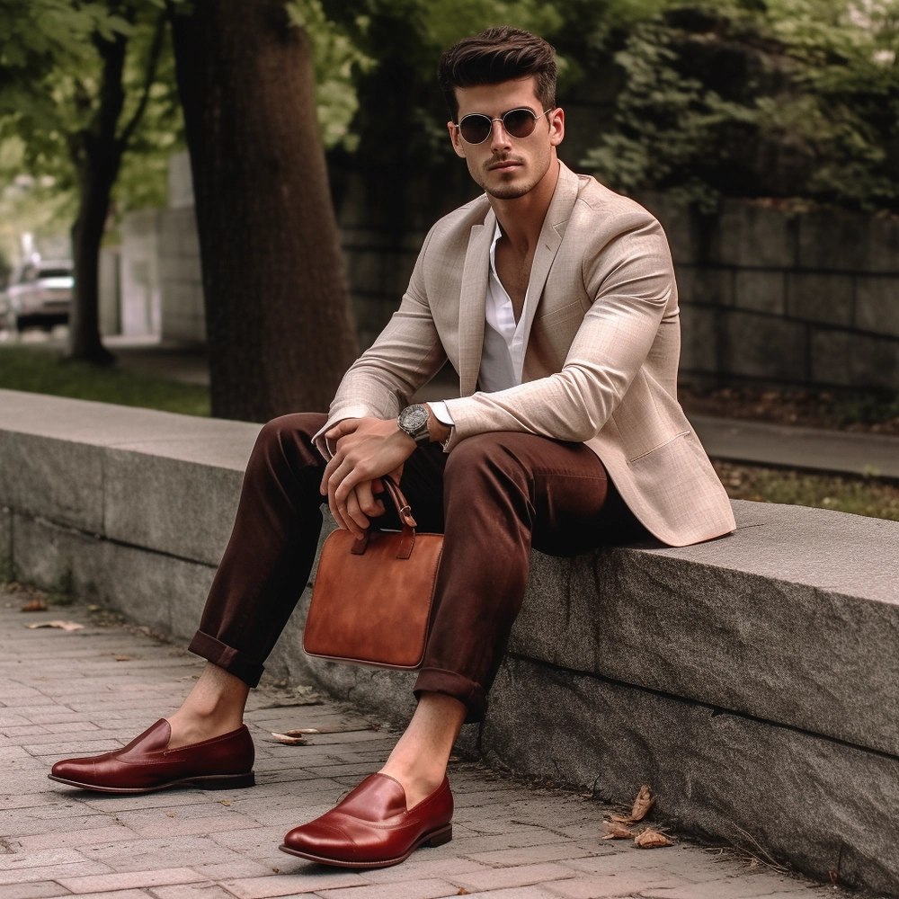 Cherry Wood Brown Loafers | Leather Shoes | Casual & Formal Use for Men