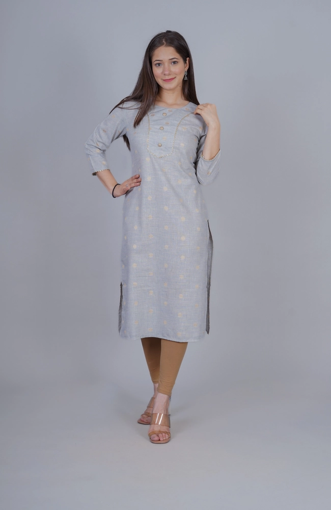 Buy Grey Printed Modal Cotton Kurti With Pant Online