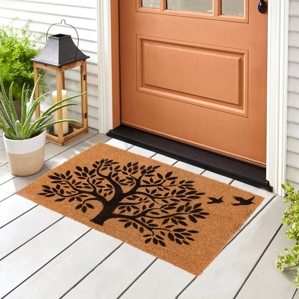 Buy Online: Coir Tree Door Mat for Entrance - Beige (Large)