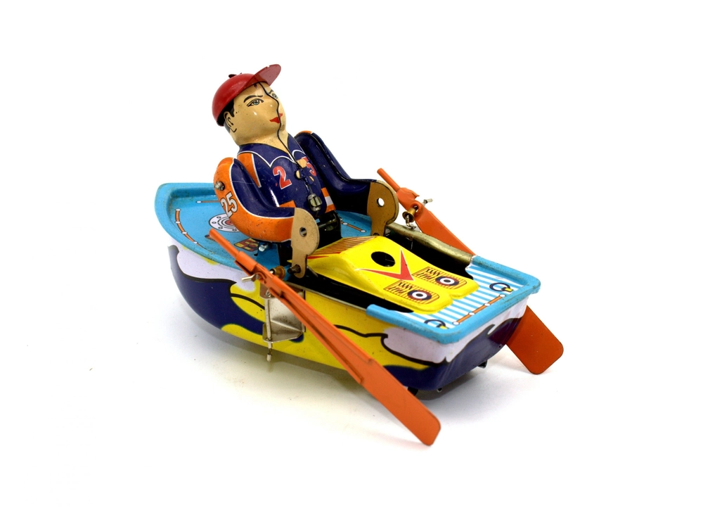 Wind Up Tin Toy Rowboat - Omnia