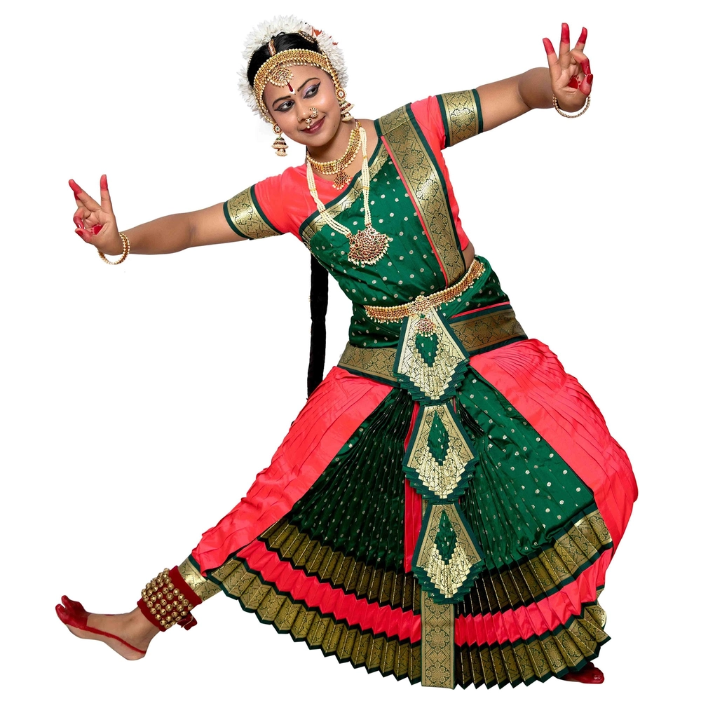 Bharatanatyam Costume Fully Stitched | Three Fan Pattern | Bottle Green ...