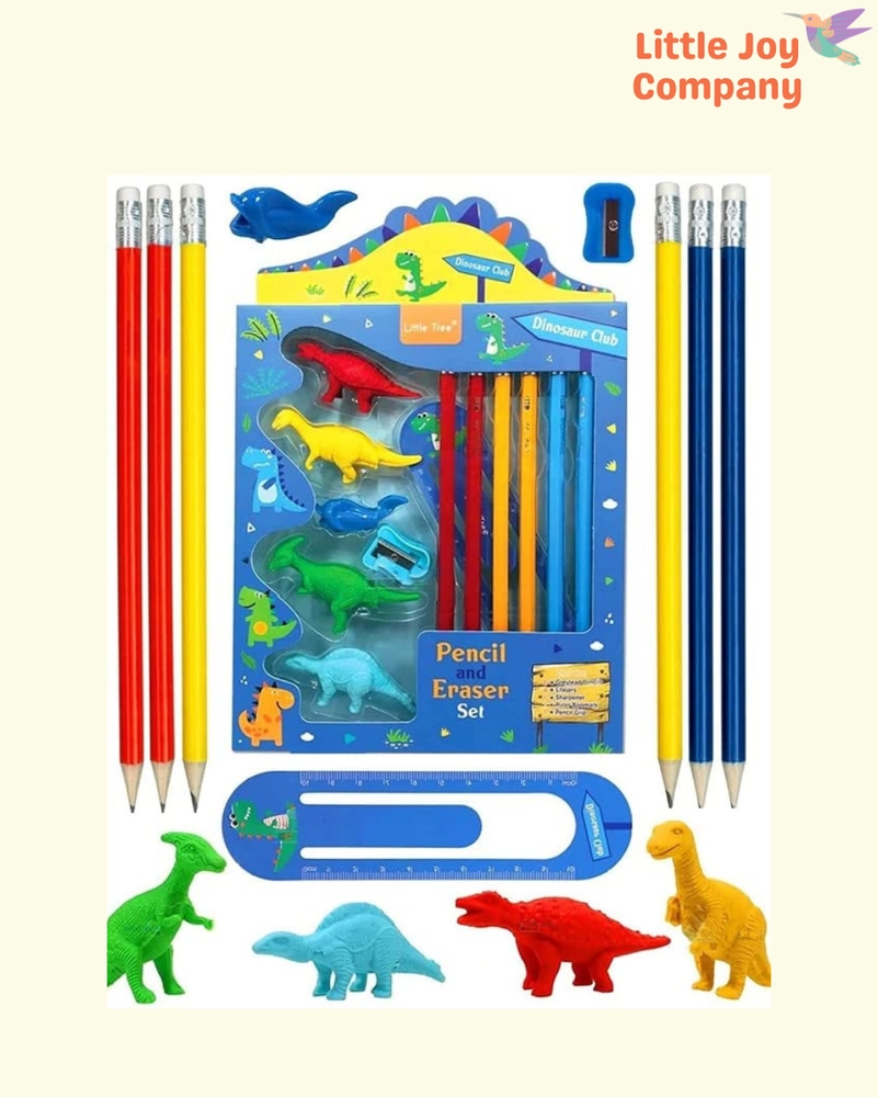 DINOSAUR PENCIL ERASER SET Little Joy Company dinosaur-pencil-eraser-set-little-joy-company