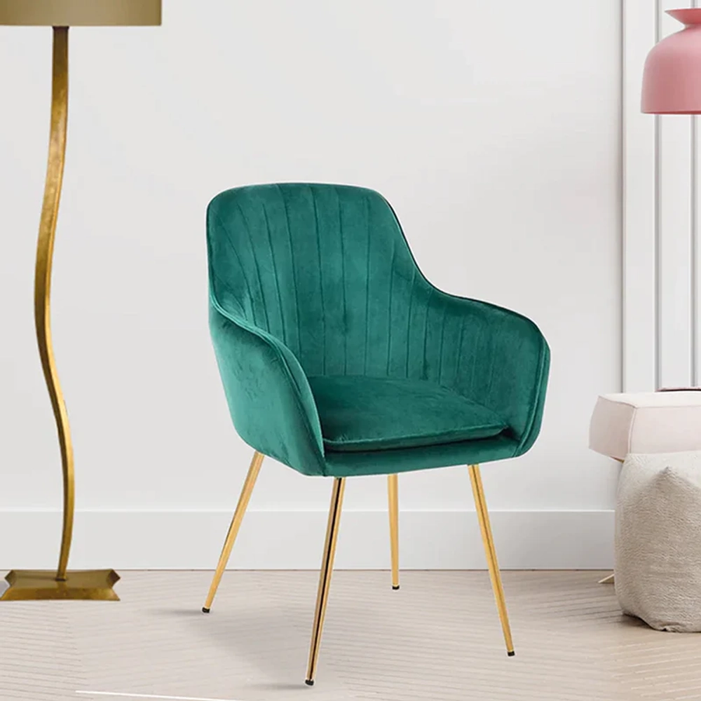 Modern High Tufted Back Luxury Green Lounge Chair