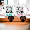 NY New Parents Gifts - Mom Dad Est 2021 Coffee Mug Mothers Fathers Day Gift  for Pregnancy Announcement Christmas Anniversary Birthday Couples 14 Oz  With Box Coaster Spoon, Pink&Gray price in Saudi