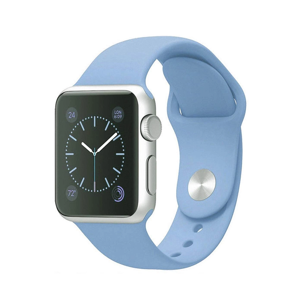 Replacement Straps Compatible with Apple Watch Bands 42mm 44mm Sport Silicone Soft Band for Apple Watch (Sky Blue)