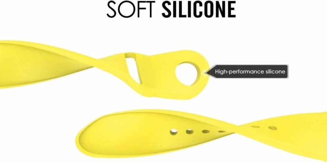 Replacement Straps Compatible with Apple Watch Bands 42mm 44mm Sport Silicone Soft Band for Apple Watch (Yellow)