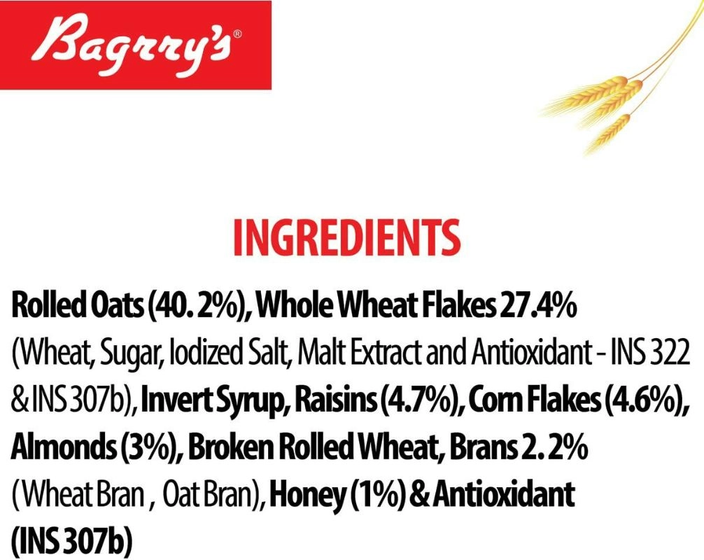 Bagrrys Crunchy Muesli, Almond, Raisins and Honey, 500g