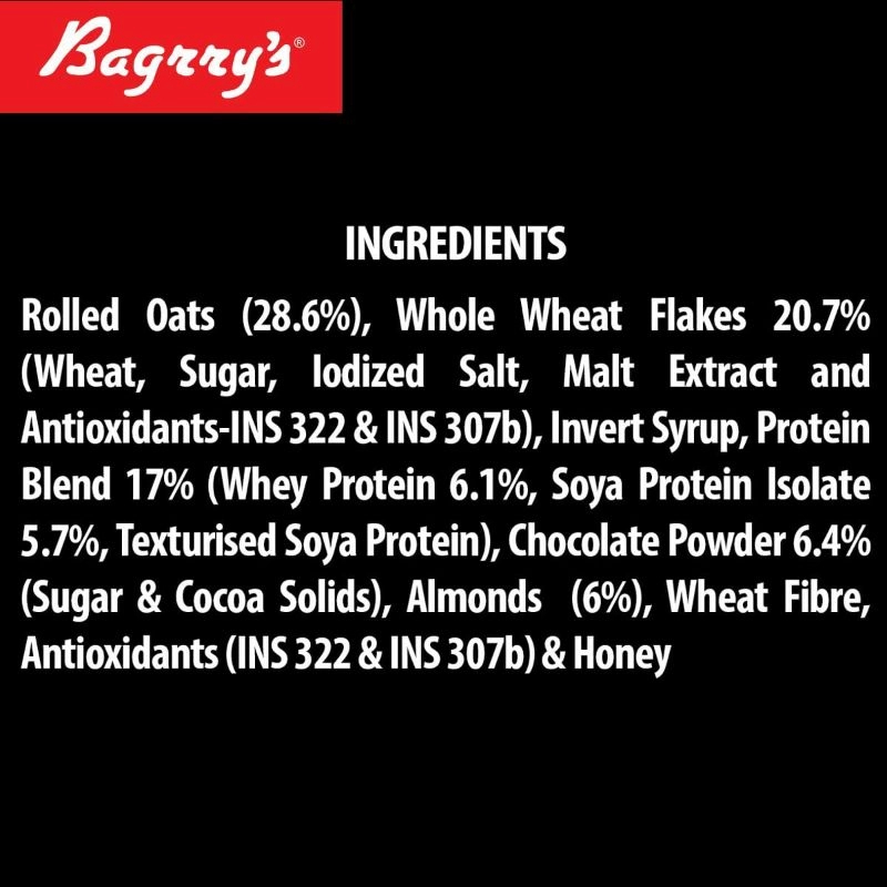 Bagrry's Protein Muesli with Whey Protein, Almonds and Oats, 500g