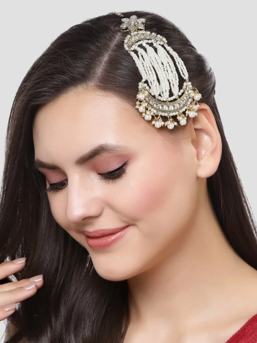 Buy Gold & White Hair Accessories for Women by Karatcart Online