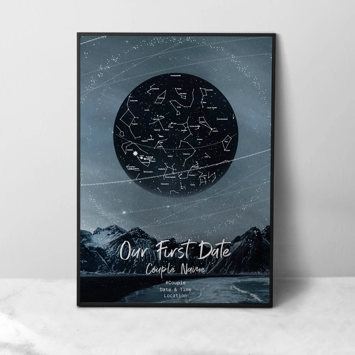 Custom Our First Date Star Map Gifts Print, Special Date