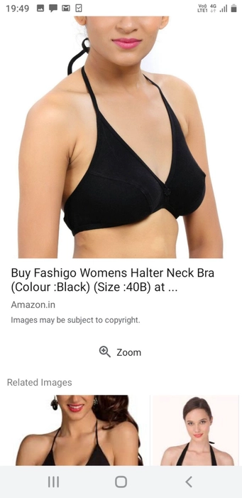 Buy Fashigo Womens Halter Neck Bra (Colour :Black) (Size :40B) at