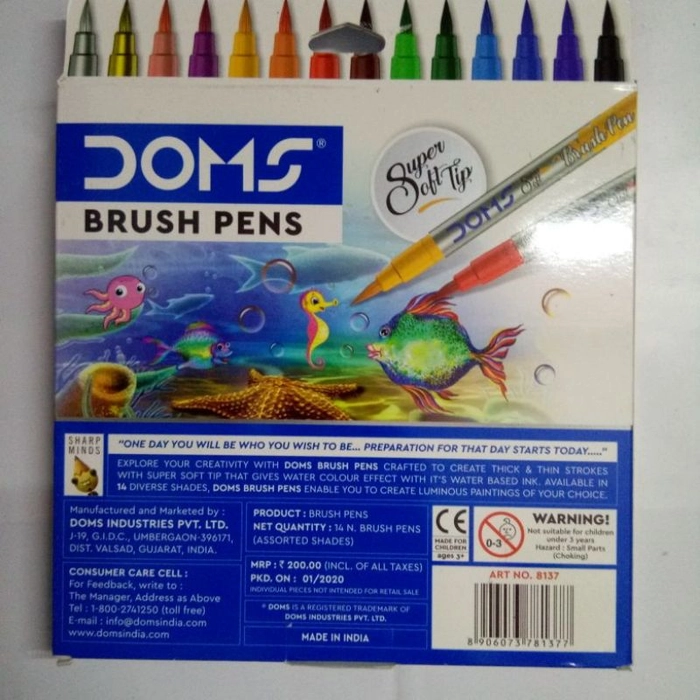 Doms Soft Tip Multicolour Brush Pens For Better Water Colour Effect(14 Pcs )