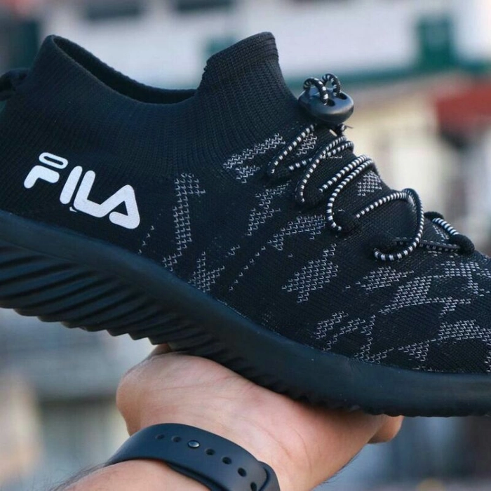 Fila black sock clearance shoes