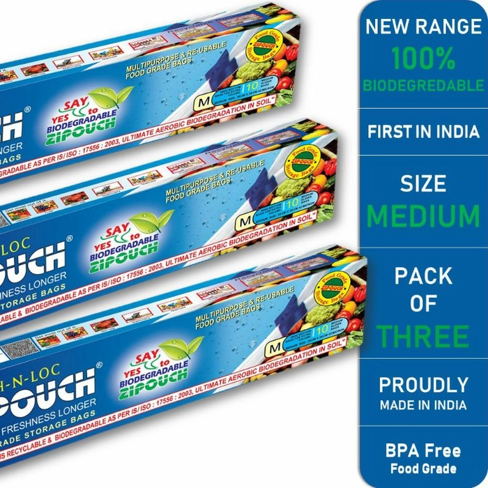Zipouch Fresh-N-Loc Large Biodegradable (Size 38 cms x 42 cms) (Pack of 20)  Plastic Storage Pouch Price in India - Buy Zipouch Fresh-N-Loc Large  Biodegradable (Size 38 cms x 42 cms) (Pack