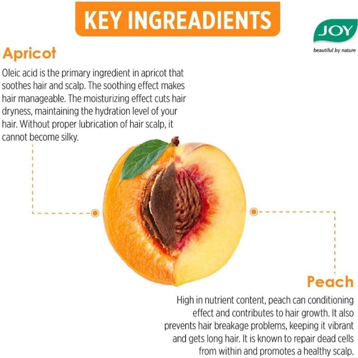 🙆 Joy Hair Fruits Long & Silky Conditioning Shampoo Enriched with Apricot & Peach