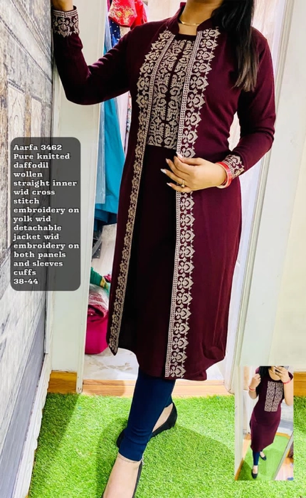 Woolen kurti 2024 with jacket