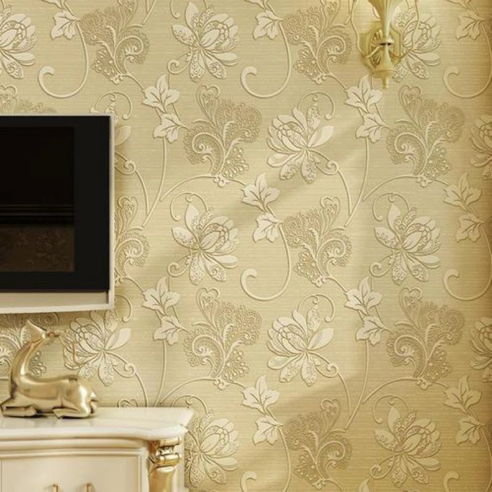 UNIQUE Decorative White, Gold Wallpaper Price in India - Buy UNIQUE  Decorative White, Gold Wallpaper online at Flipkart.com