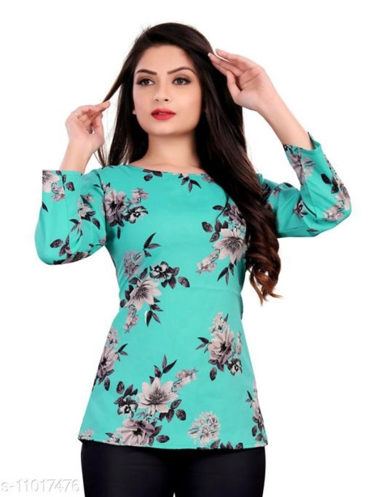 Catalog Name:*Fancy Retro Women Tops & Tunics*
Fabric: Crepe
Sleeve Length: Three-Quarter Sleeves
Pattern