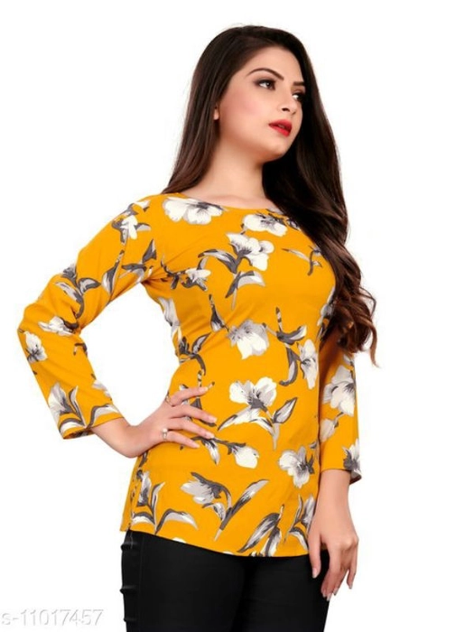 Catalog Name:*Fancy Retro Women Tops & Tunics*
Fabric: Crepe
Sleeve Length: Three-Quarter Sleeves
Pattern