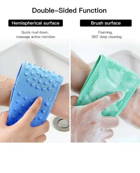 Silicone Bath Body Brush, Exfoliating Long Silicone Body Back Scrubber, Bath & Body Brushes, Shower Brush