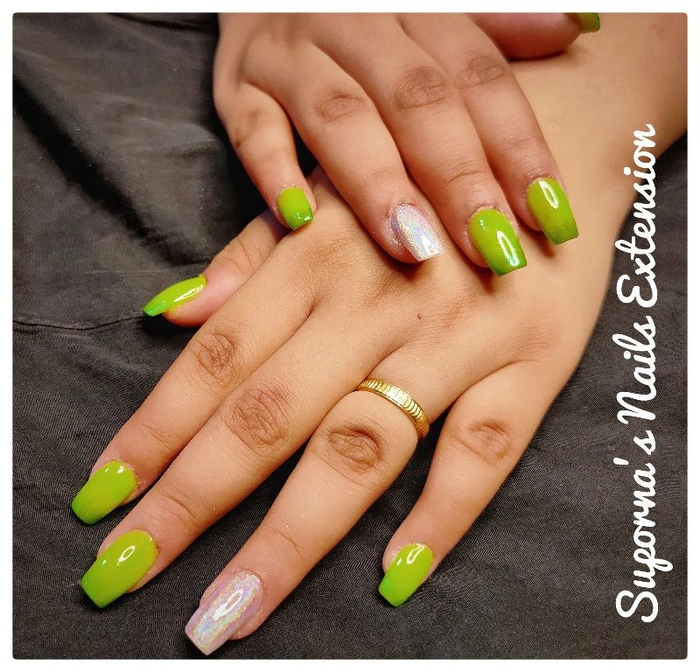 White Star Designed Fake Nails Coffin Long Shiny Mint Green Press On Nail  Extension Manicure Materials Decorated Top Forms 24pcs - AliExpress