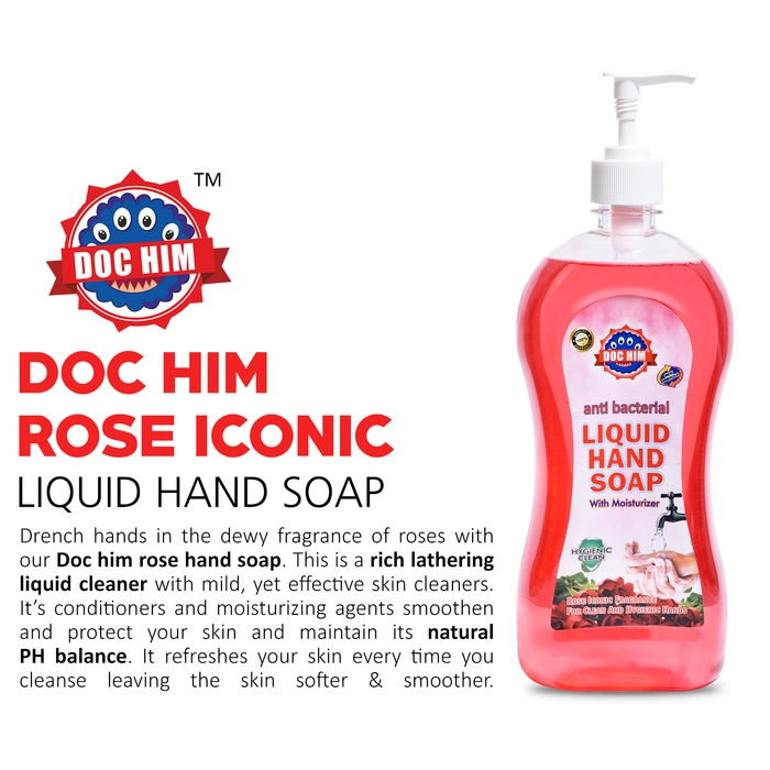 DOC HIM Liquid Hand Soap Rose 1 Ltr