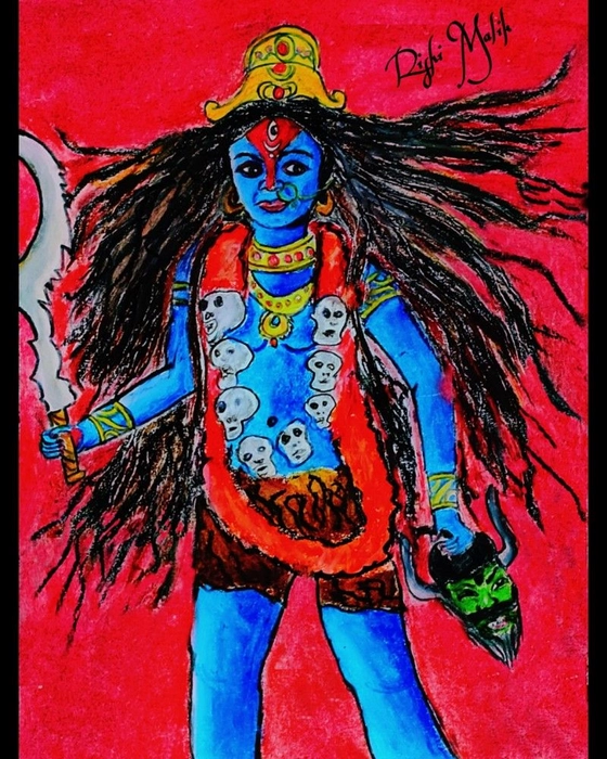 Easy Kali maa drawing || Happy Kali Puja || শ্যামা পূজা - YouTube