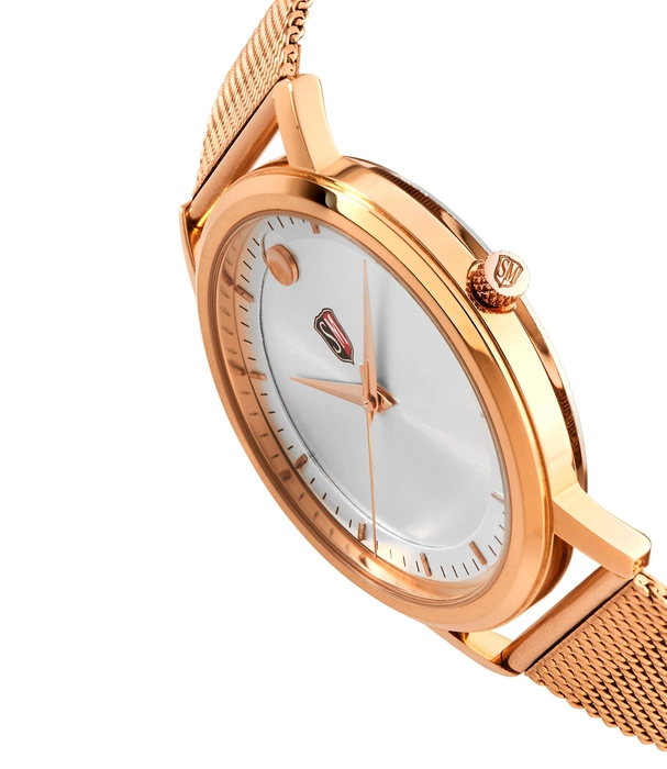 Buy SM Ladies Stone Embedded Two Tone Gold Watch With Mesh Metal Strap  online from Nikhil Dunge Modicare Cunsaltant