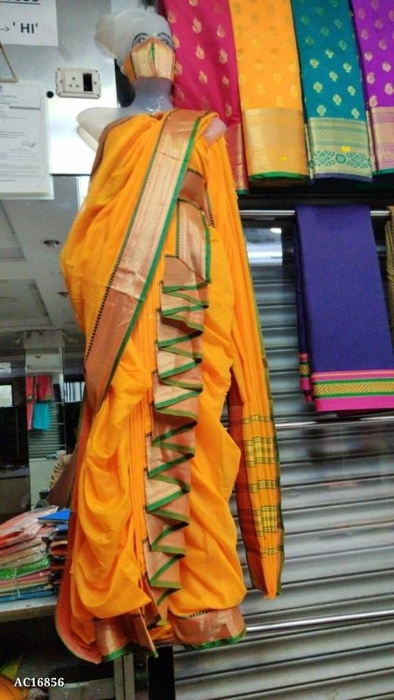 Traditional Wear Plain Shahi Mastani Nauvari Saree (Mau Silk), Without  blouse piece at Rs 4899/piece in Mumbai