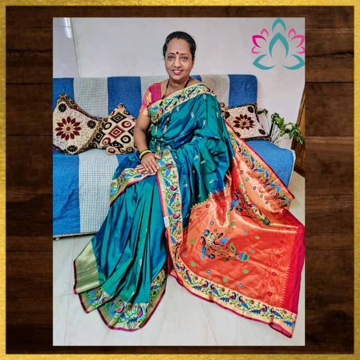 Rama Green Paithani Silk Saree | Leemboodi
