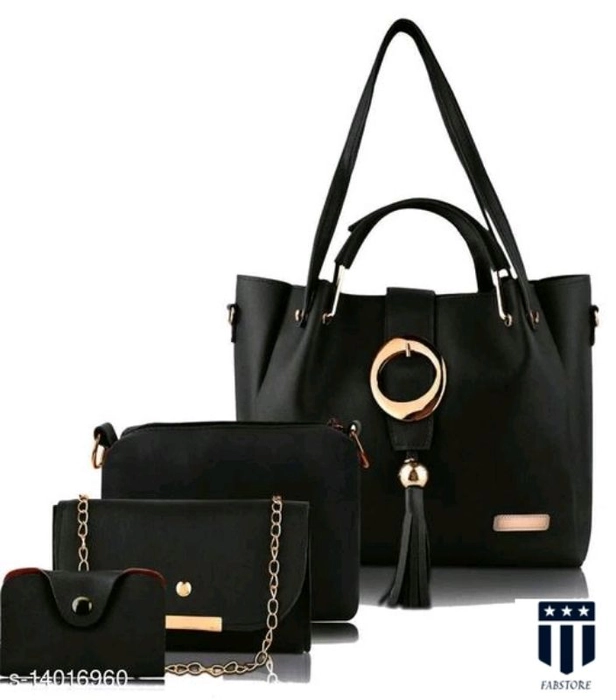 Women Pu Leather Handbags Combo Of 4 (Colours Available)