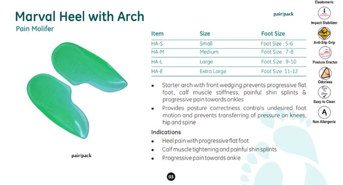 Gel Arch Support With Heel Medigel